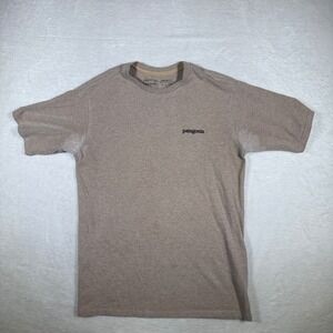 Patagonia Responsibili Tee T Shirt Mens Small Regular Fit Tan Short Sleeve